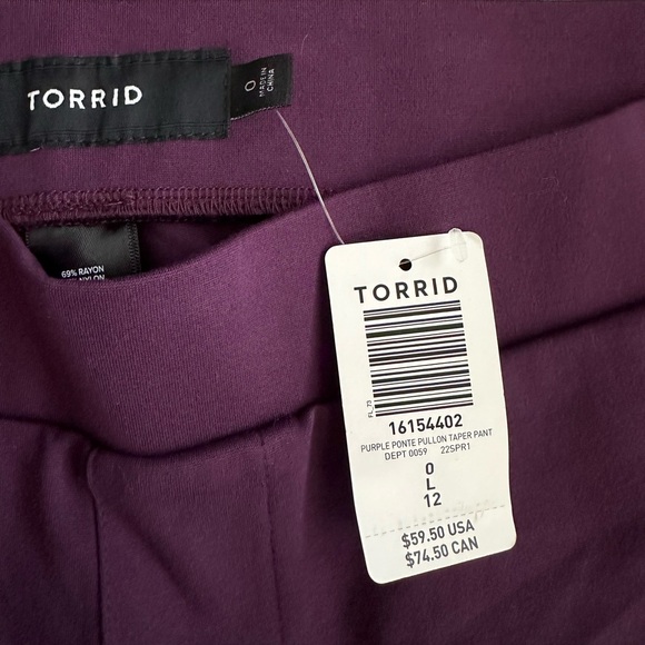 NWT Torrid Ankle Length Ponte Pant Size 0, 0x, 12 - Picture 2 of 3